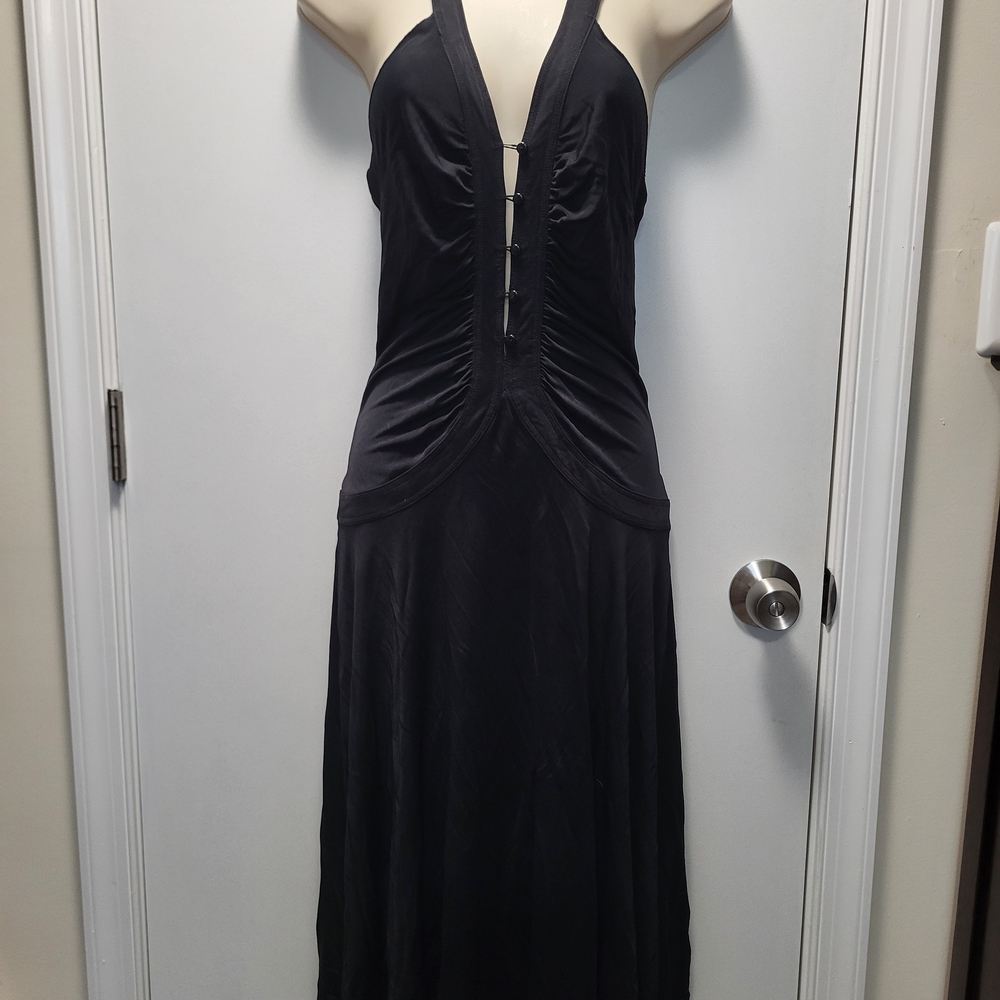 Armani Exchange Elegant Black Halter Dress Y2K